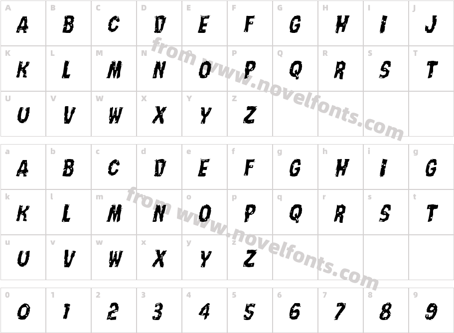 Nightmare Alley Light ItalicCharacter Map