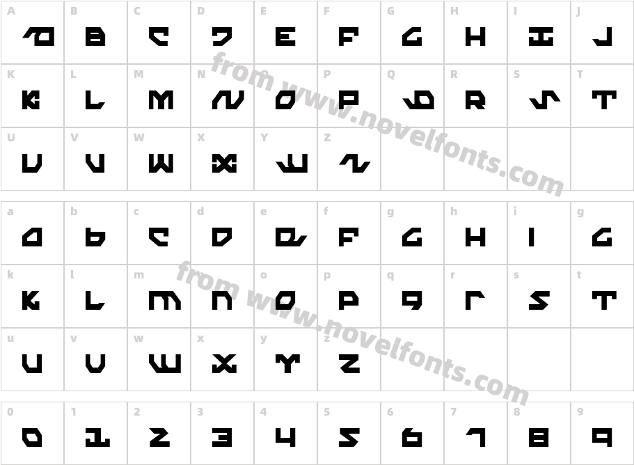 Nightrunner Extra-CondensedCharacter Map