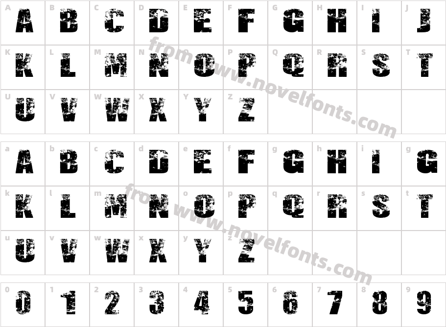 DESTRUCCIONCharacter Map