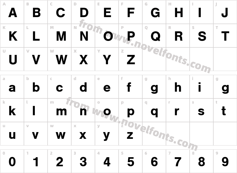 NimbusSanT BoldCharacter Map