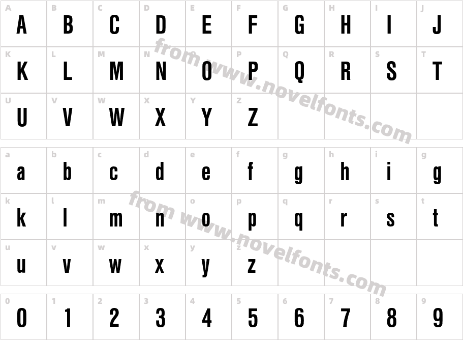 NimbusSansT-BoldCondensedCharacter Map