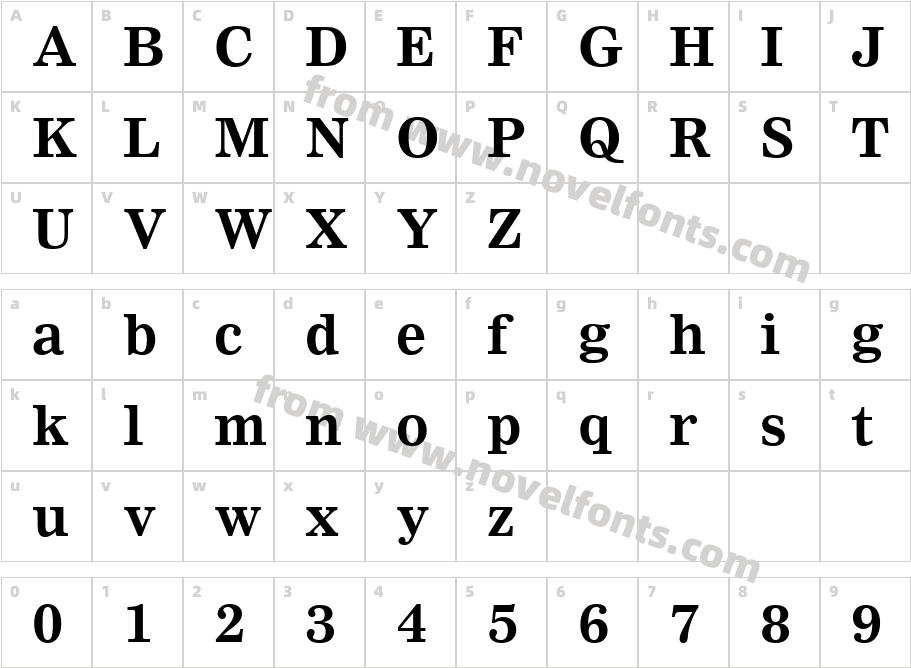 Nimrod BoldCharacter Map