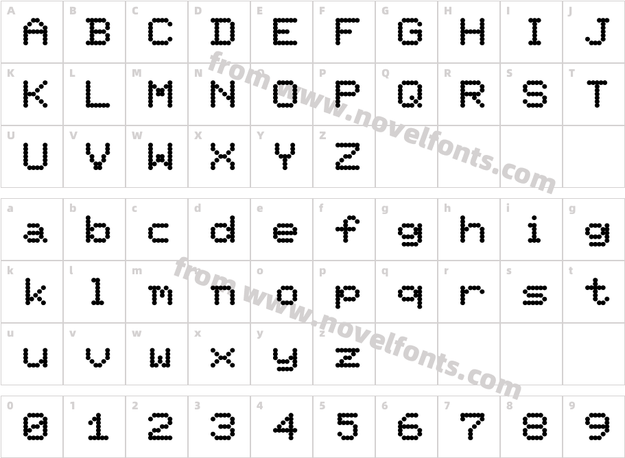 Ninepin BoldCharacter Map