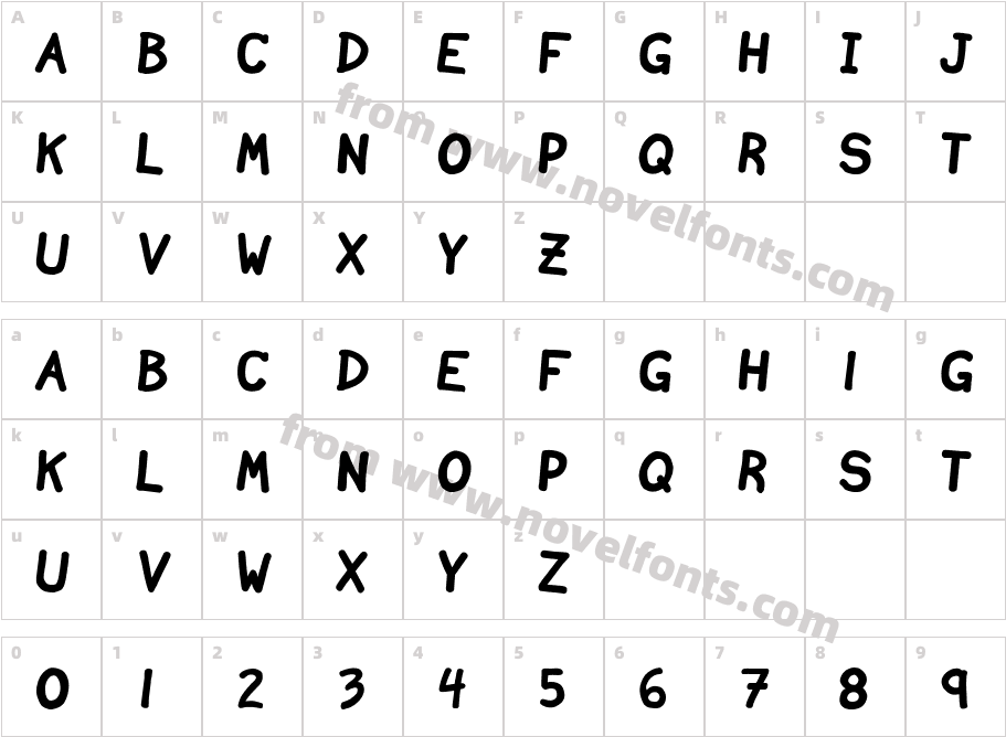 Ninjascript BoldCharacter Map