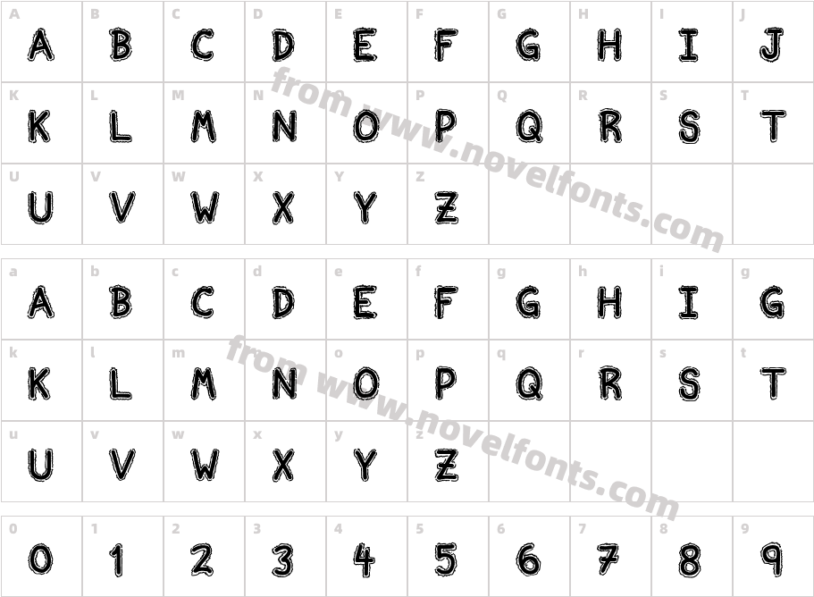 Ninjascript Electric DemiBoldCharacter Map