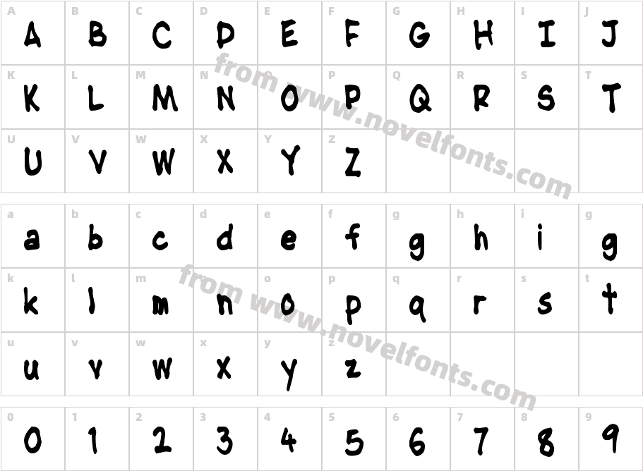 NipCen's Handwriting CondBdCharacter Map