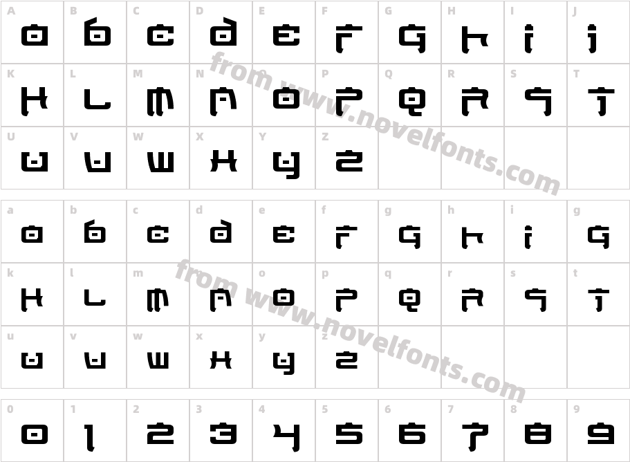 Nippon Tech BoldCharacter Map