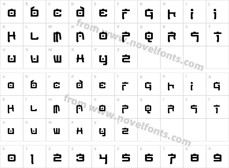 Nippon Tech Condensed BoldCharacter Map