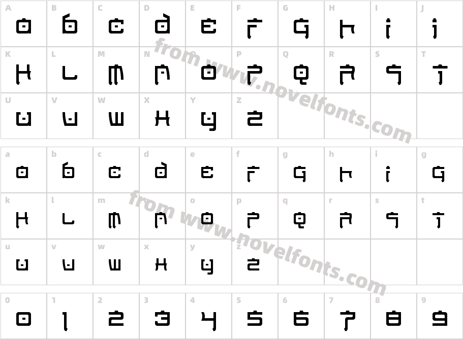 Nippon Tech CondensedCharacter Map