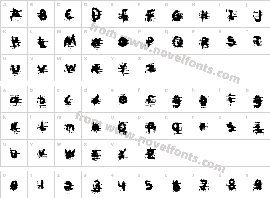 No Graffiti  MediumCharacter Map