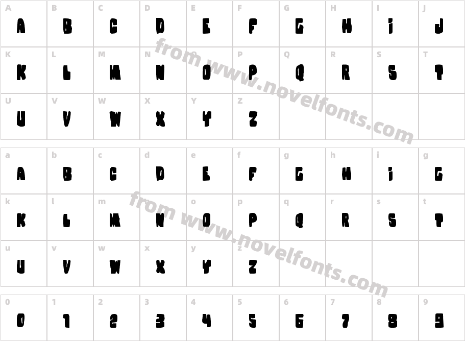 Nobody's Home RegularCharacter Map