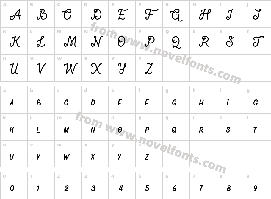 NocturneRegularCharacter Map