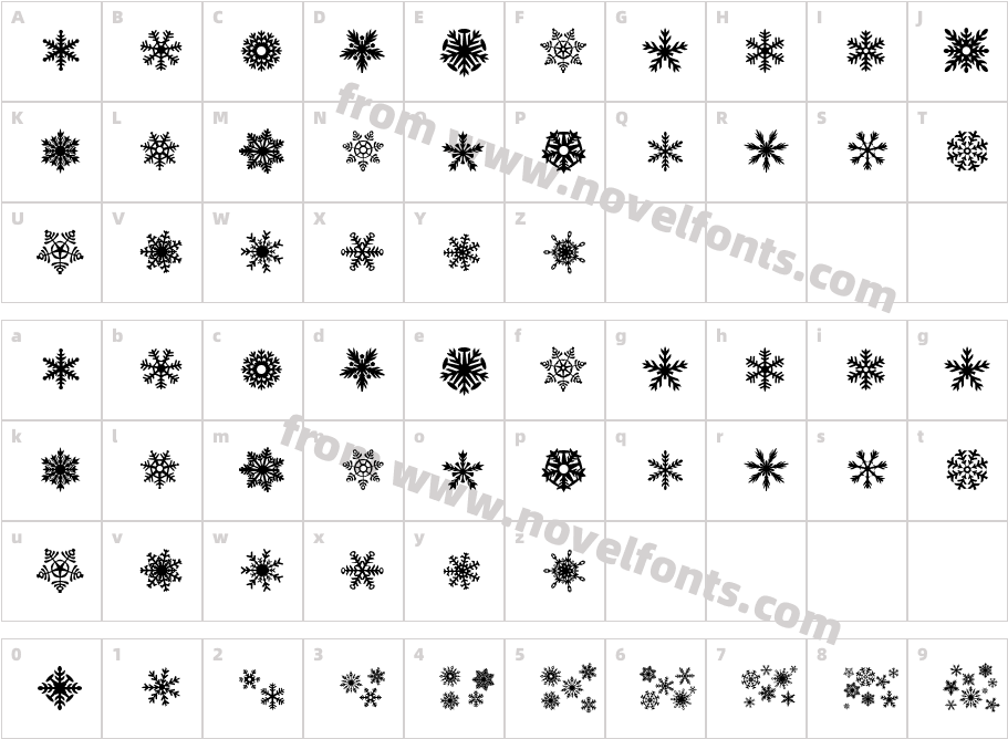 DH SnowflakesCharacter Map