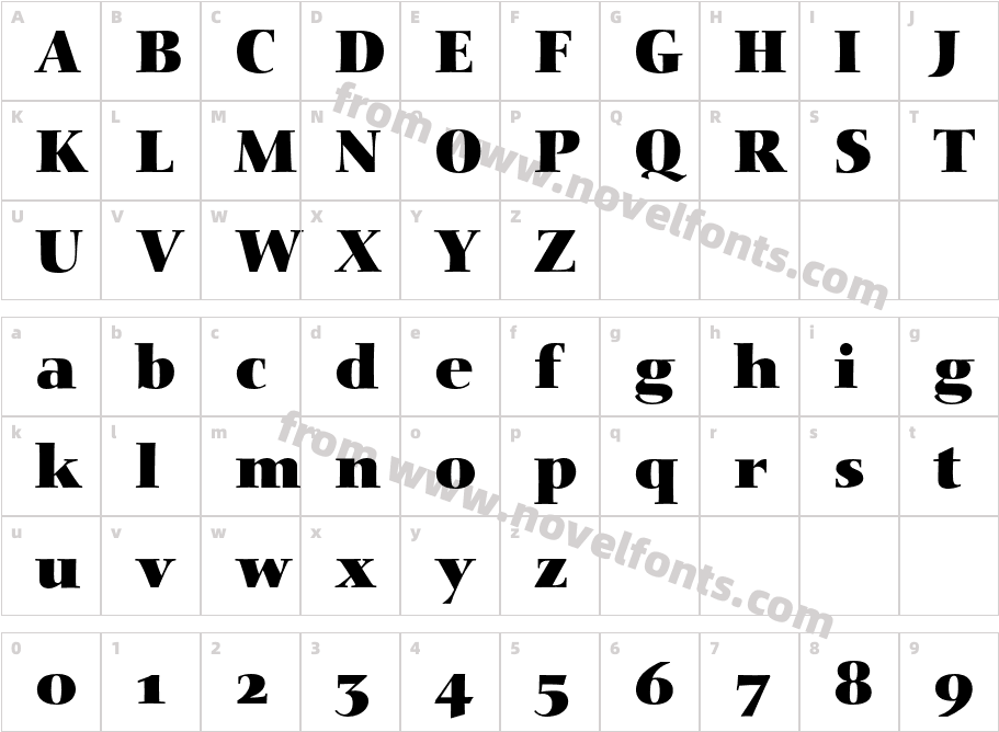 NofretExpertBQ-BoldOsFCharacter Map