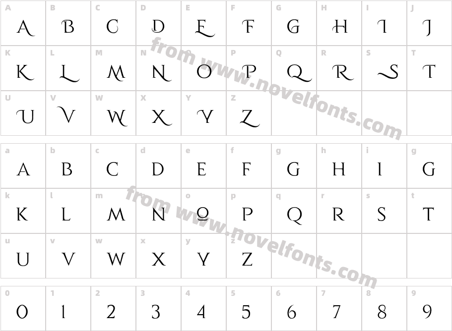 NolluqaPersonalUse-RegularCharacter Map