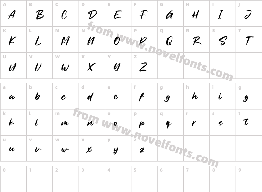 Nordstall Free RegularCharacter Map