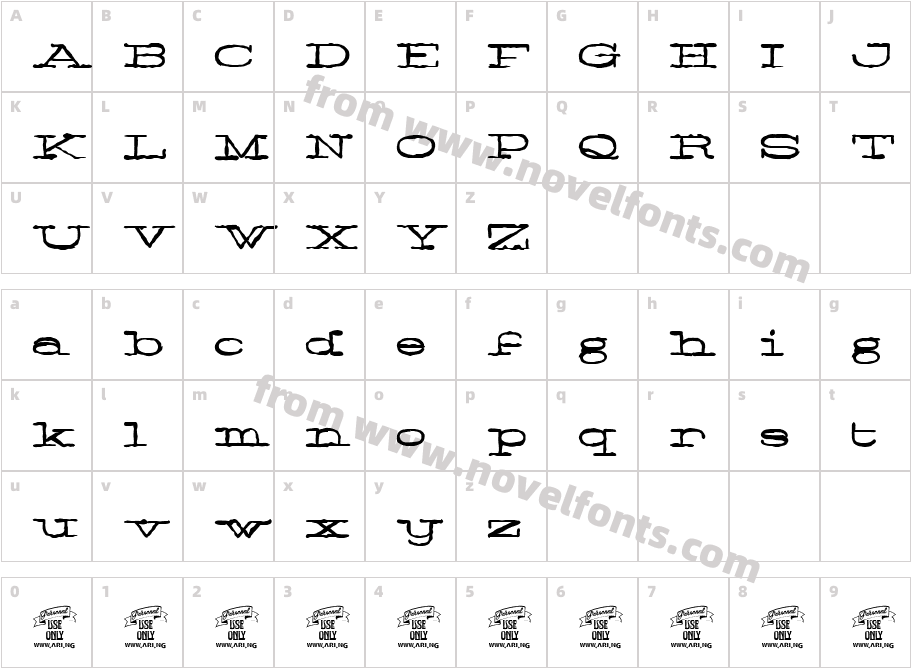 Normale Personal UseCharacter Map