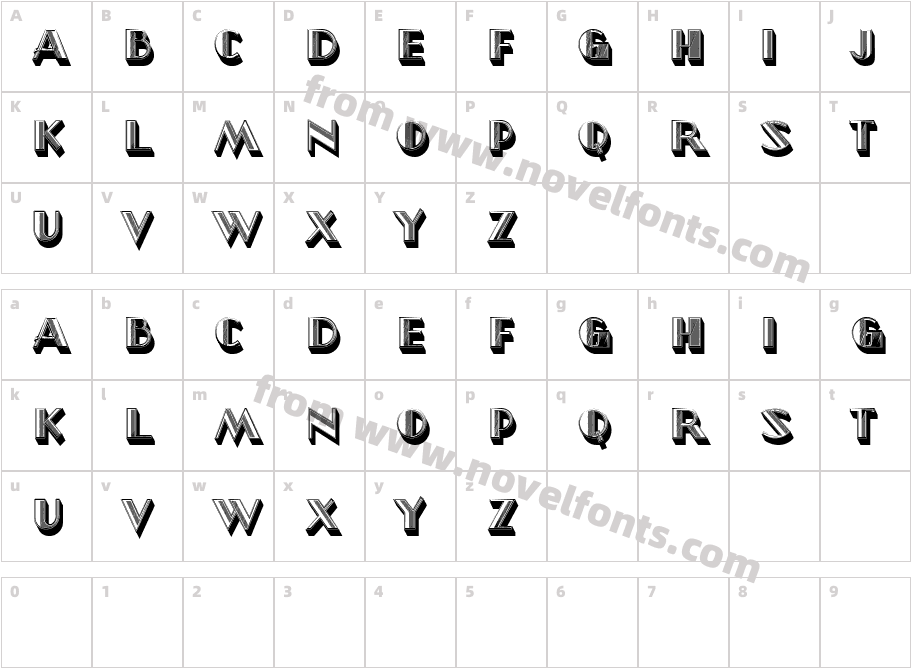 North Border Extruded Hollow RegularCharacter Map