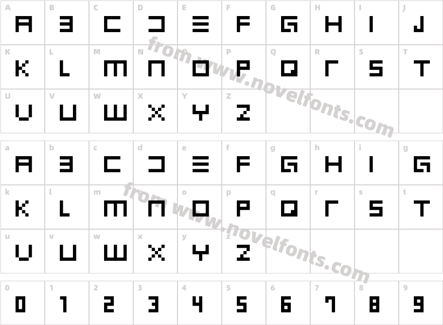 DICE RegularCharacter Map