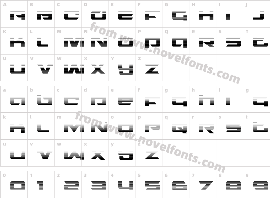 Northstar GradientCharacter Map