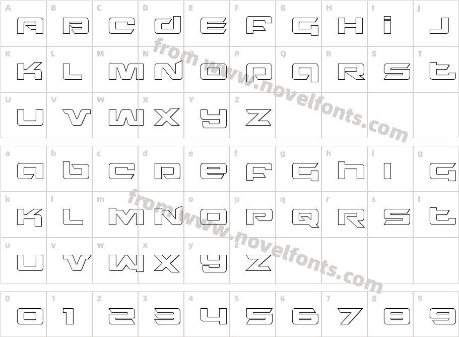 Northstar OutlineCharacter Map