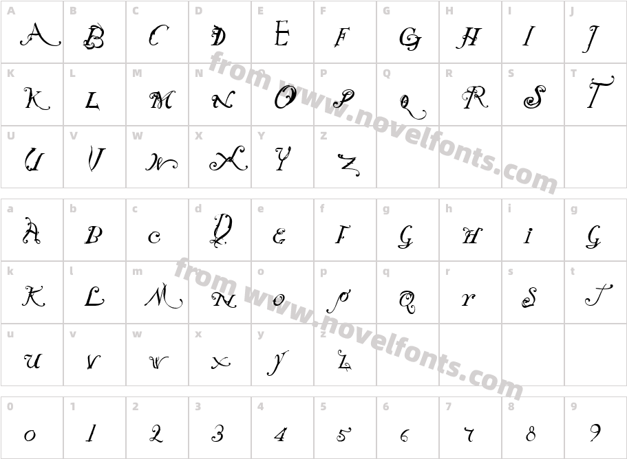 NotCaslonOne RegularCharacter Map