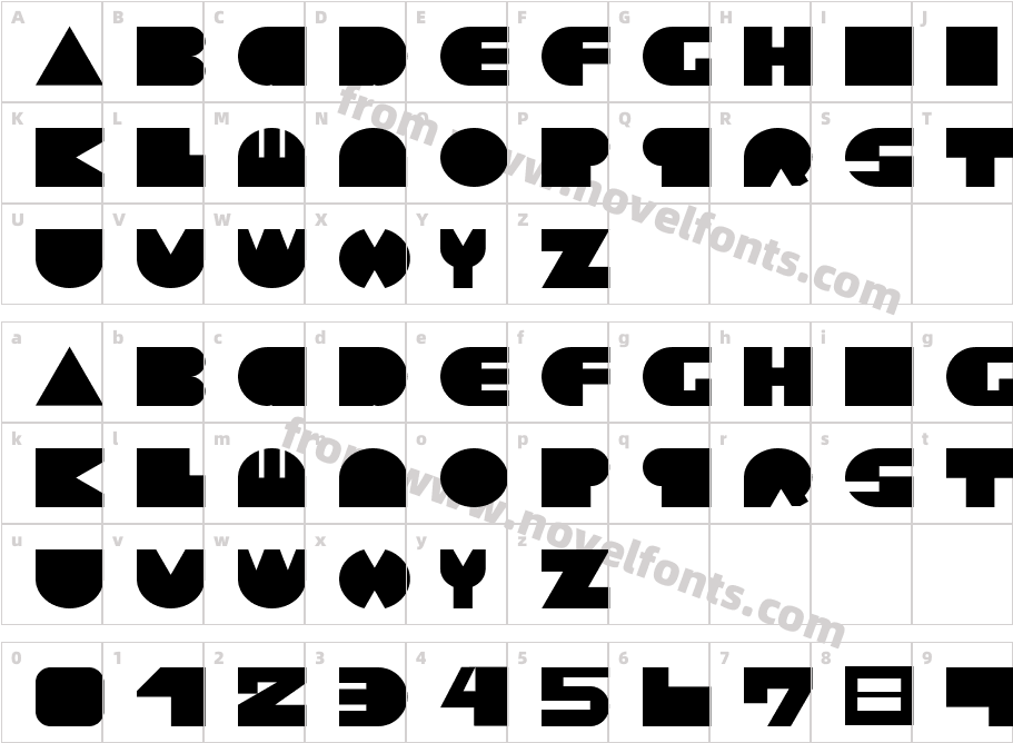 Noted V1 BoldCharacter Map