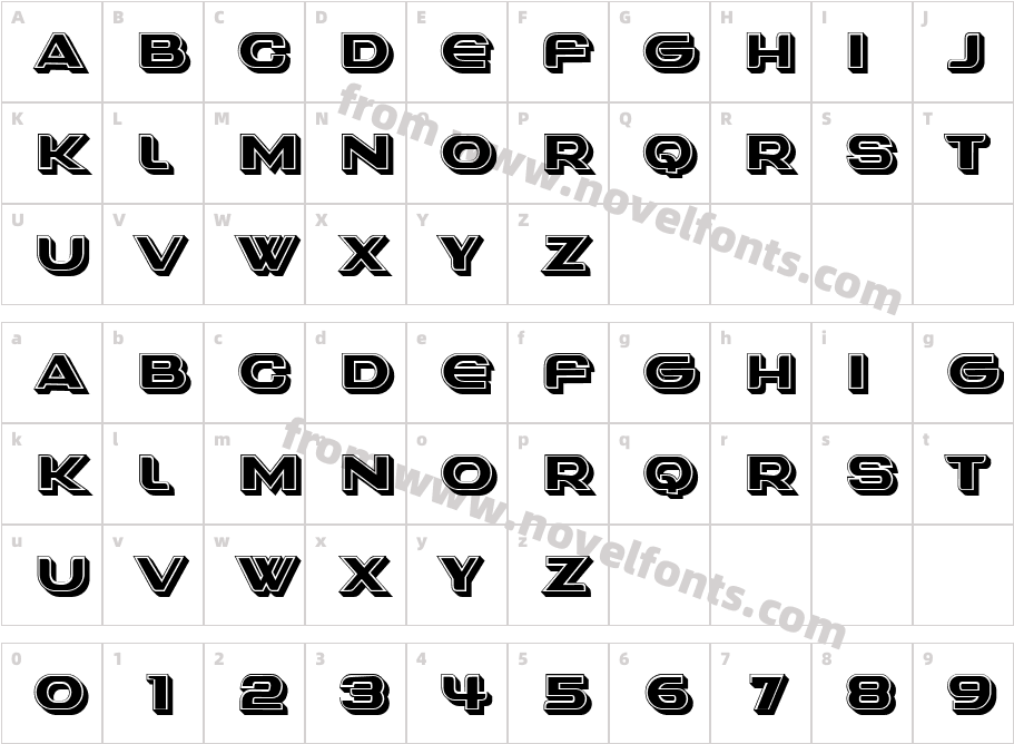 Notinch RegularCharacter Map