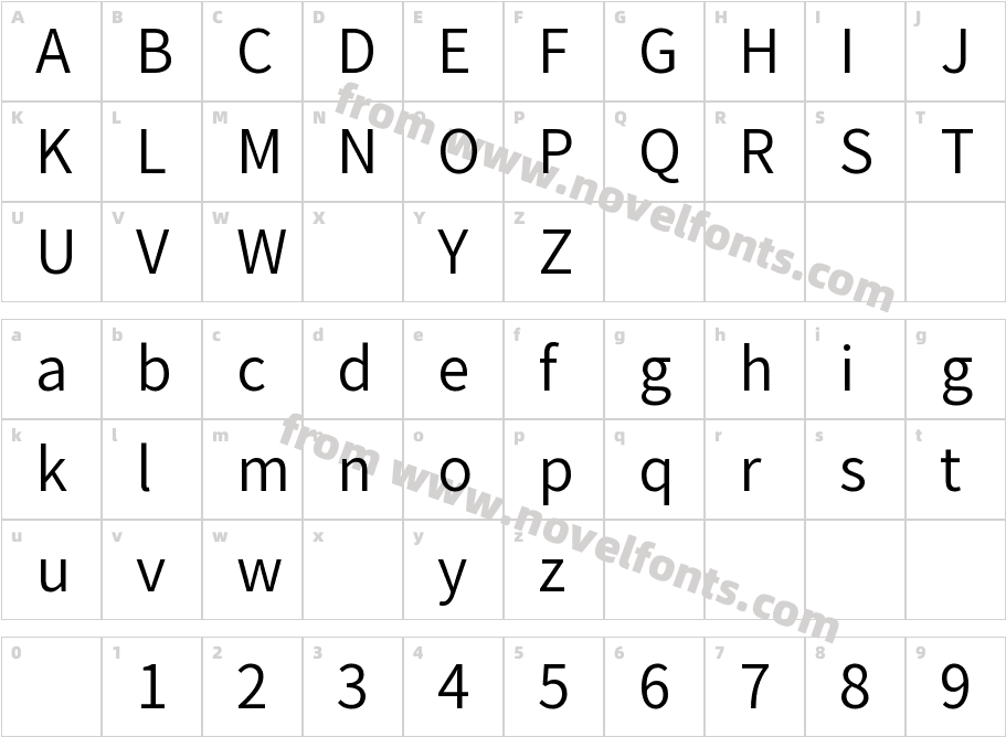 Noto Sans S Chinese DemiLightCharacter Map