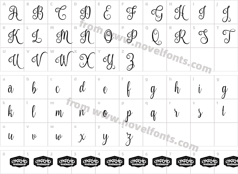 NouradillaCharacter Map