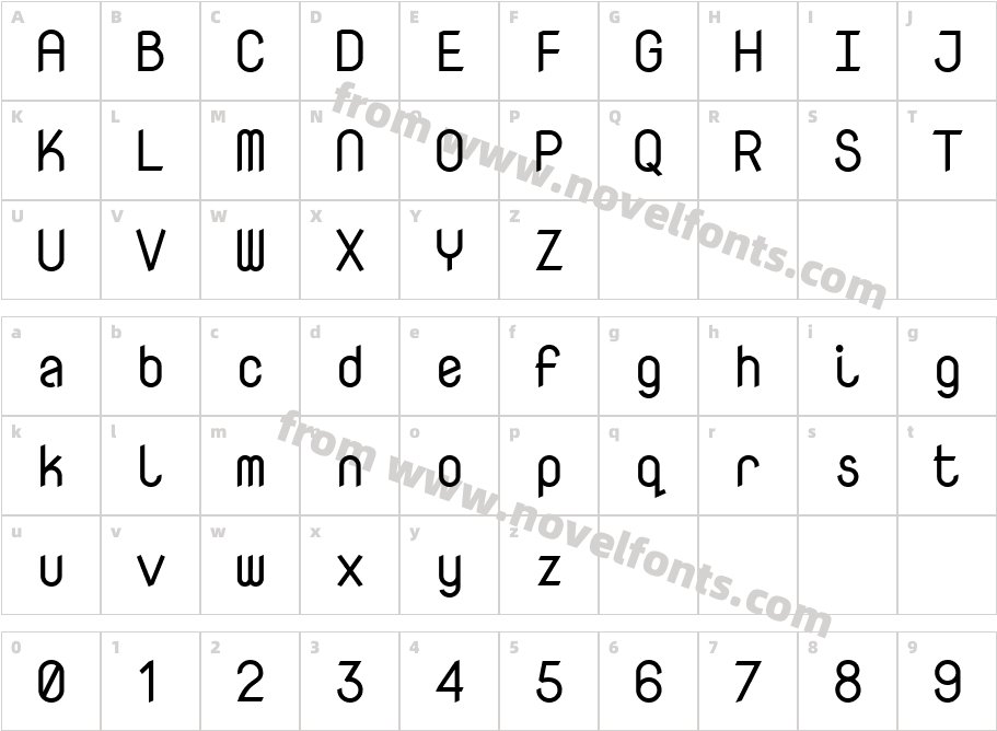 NovaMonoCharacter Map