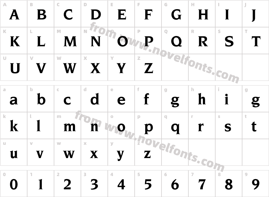 Novarese-BoldCharacter Map