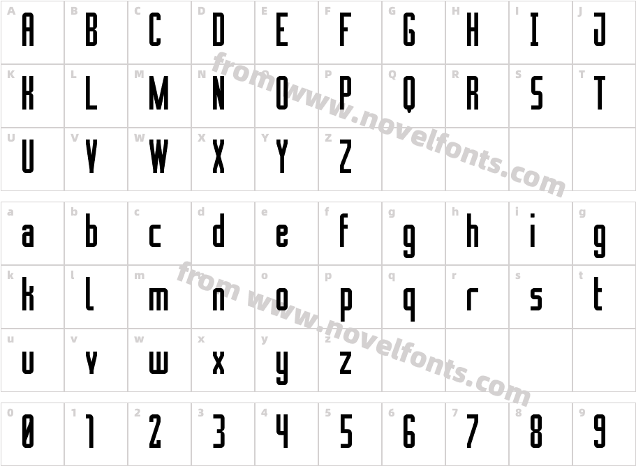 Novation Box StCharacter Map