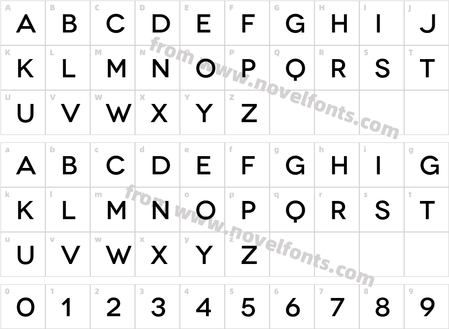 Novecentowide-MediumCharacter Map