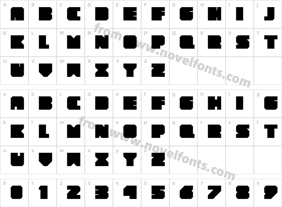 Novum ExtraBoldCharacter Map