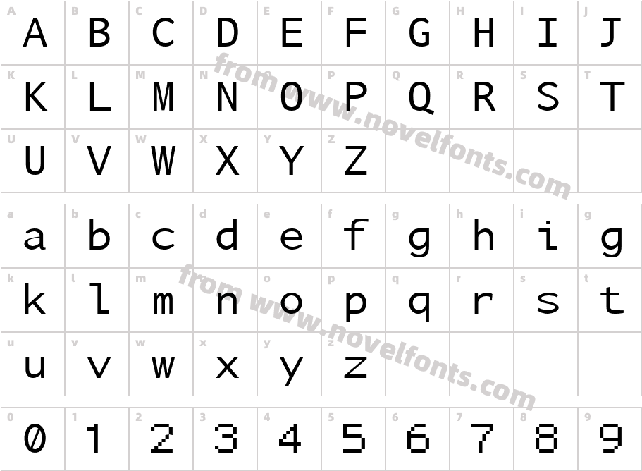 Nu Sans Mono DemoCharacter Map