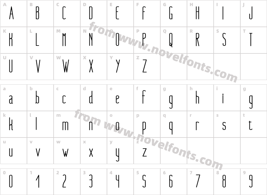 Nue BoldCharacter Map