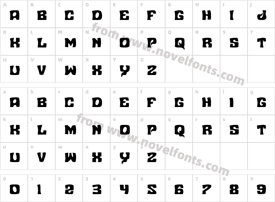 Nuevo Passion CondensedCharacter Map