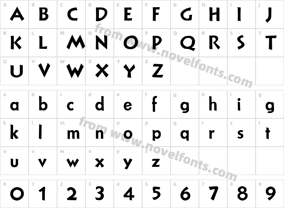 NuevoLitho PlainCharacter Map