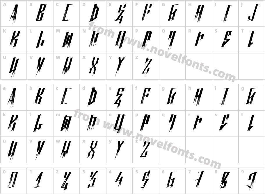 NuevoTrentaCharacter Map