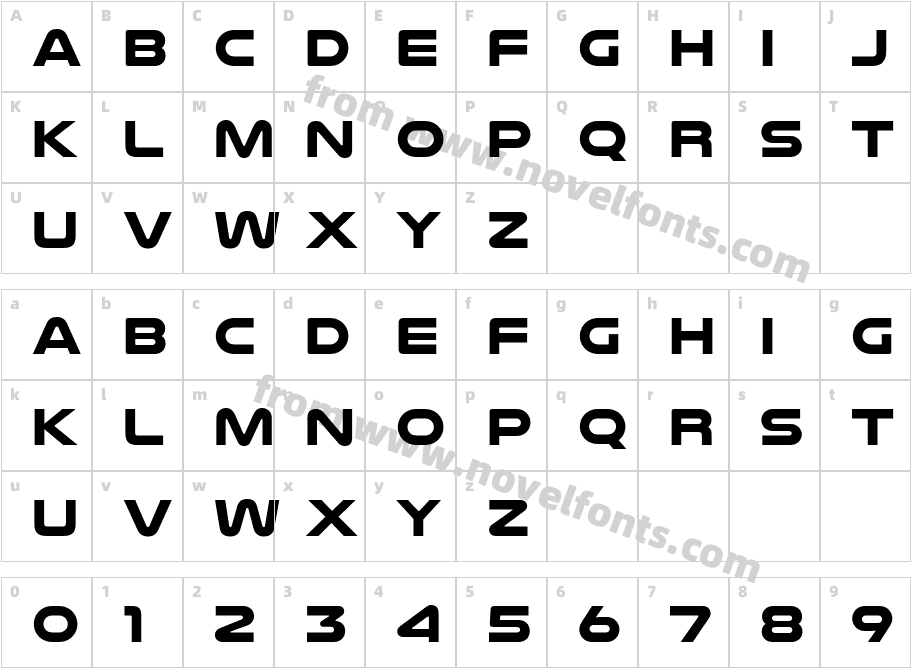 NulshockRg-BoldCharacter Map