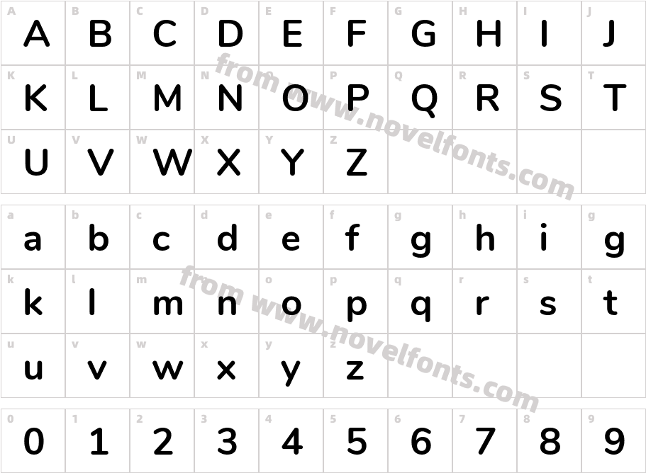 Nunito BoldCharacter Map