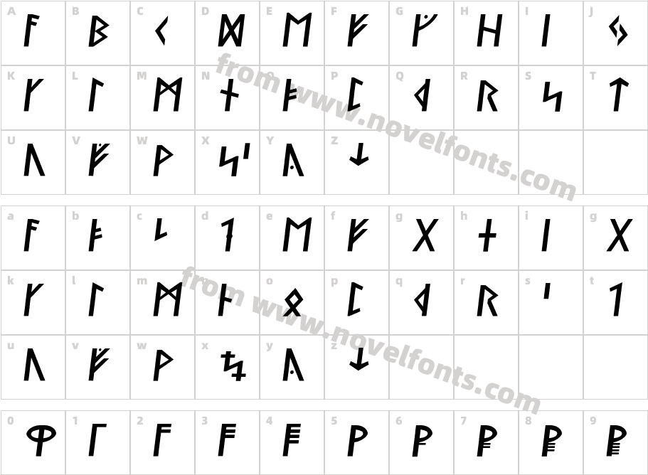 Ny Stormning Fin KursivCharacter Map