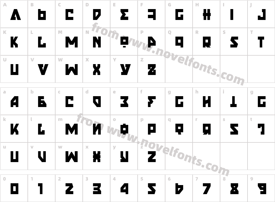 Nyet Semi-CondensedCharacter Map