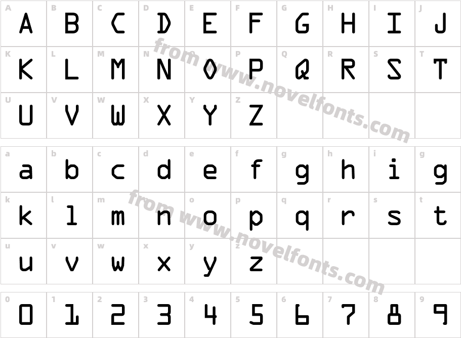 OCRA-AlternateCharacter Map