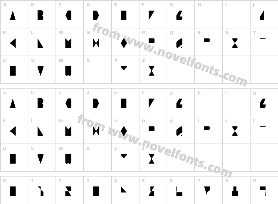 OCRFontCharacter Map