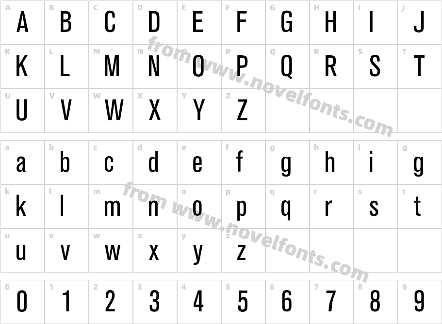 OPTIAkroGrotesk-CondCharacter Map