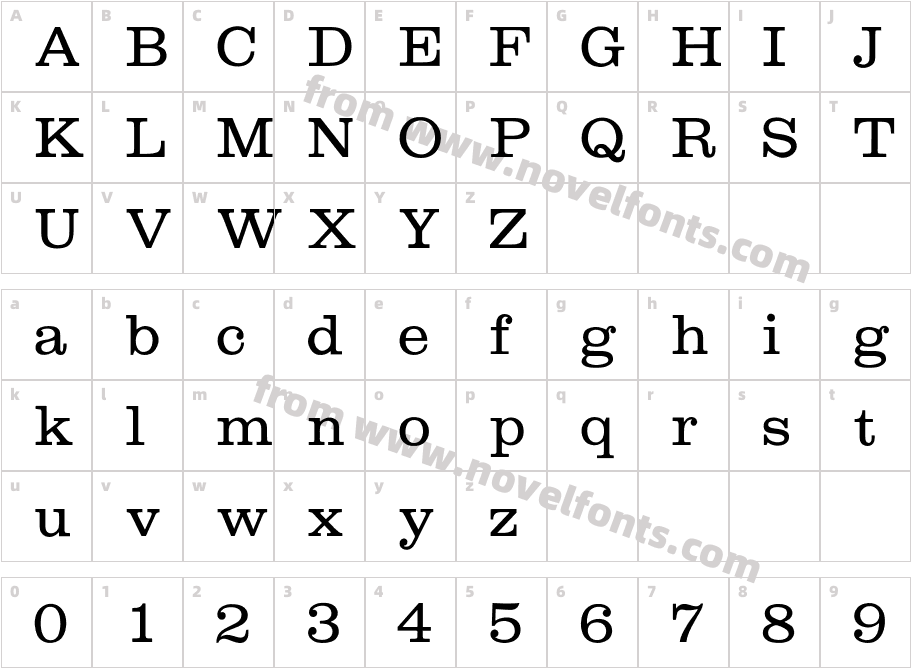 OPTICrawClarendon-BookCharacter Map