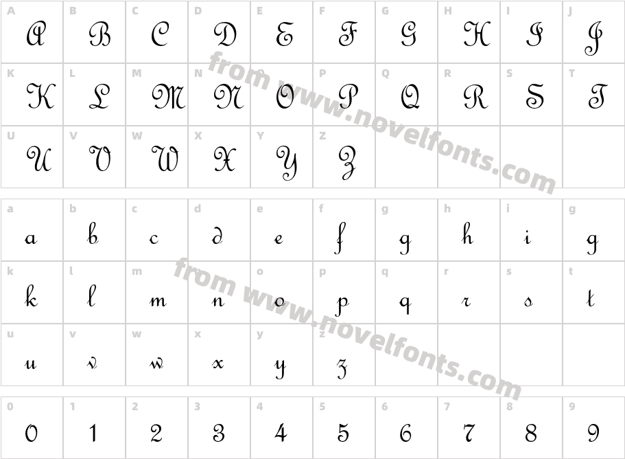 OPTIFrench-ScriptCharacter Map