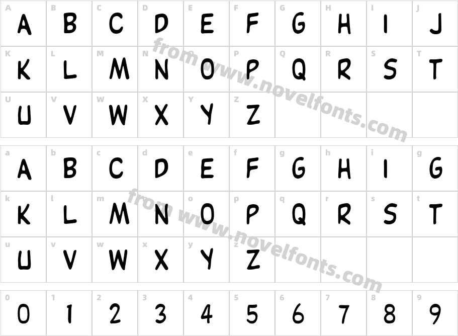 OPTIKartoon-BoldCharacter Map